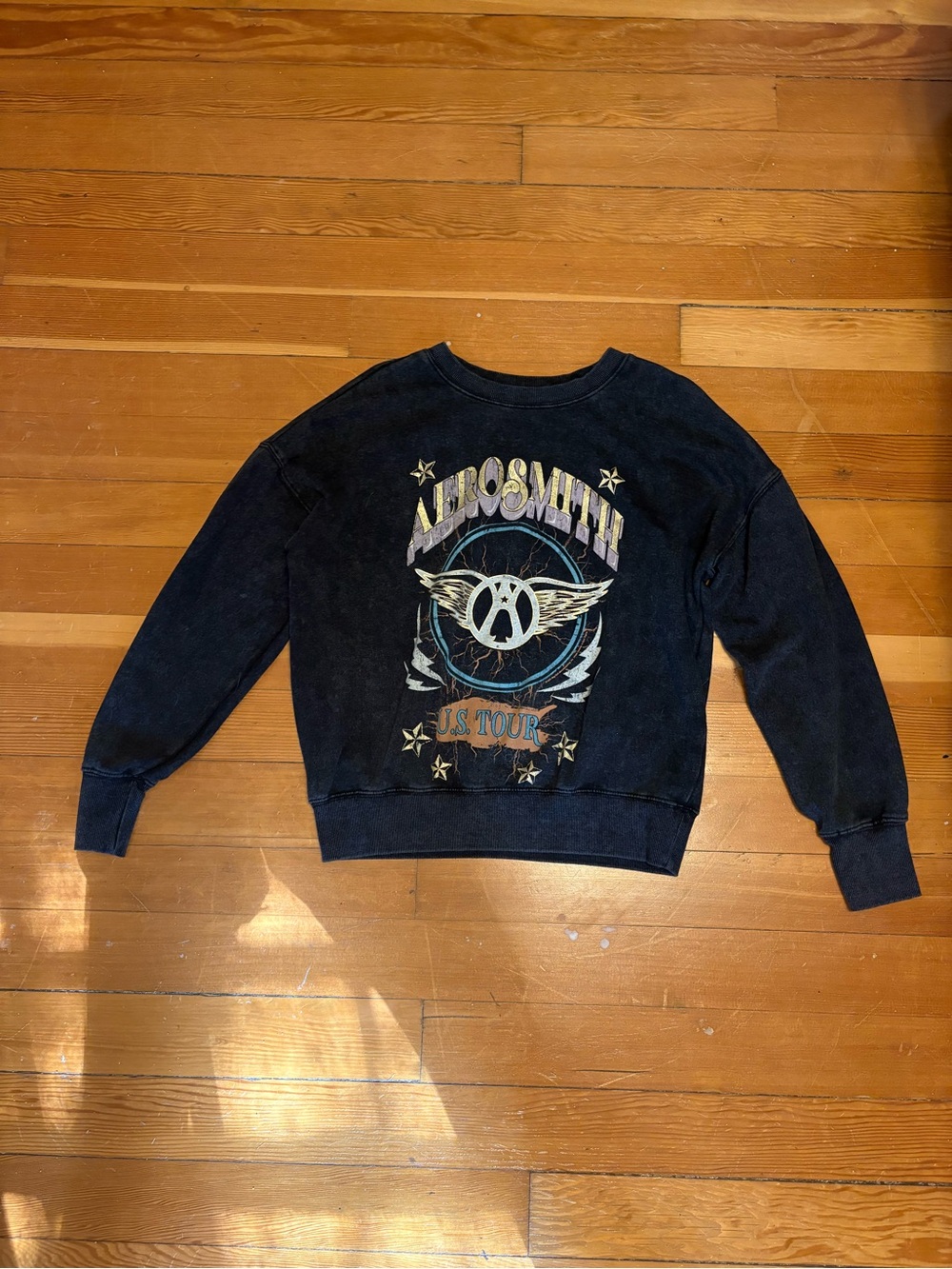 Maurices Black Aerosmith Graphic Crewneck Sweatshirt